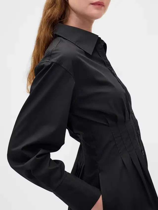 Mini-robe chemise plissée