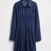 Mini-robe chemise plissée