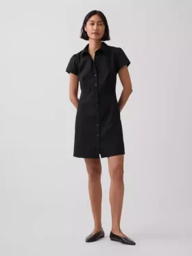 Mini-robe chemise à taille empire