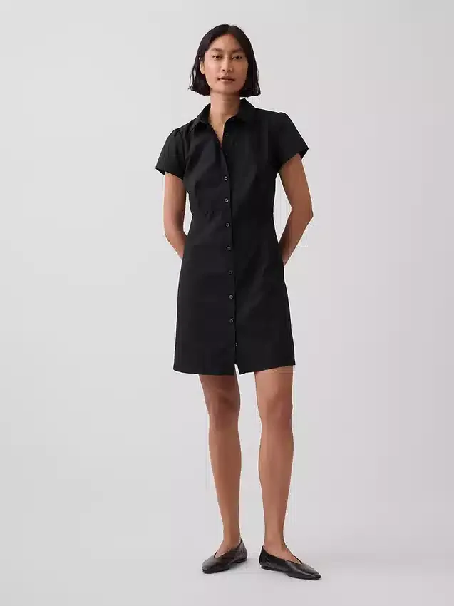 Mini-robe chemise à taille empire