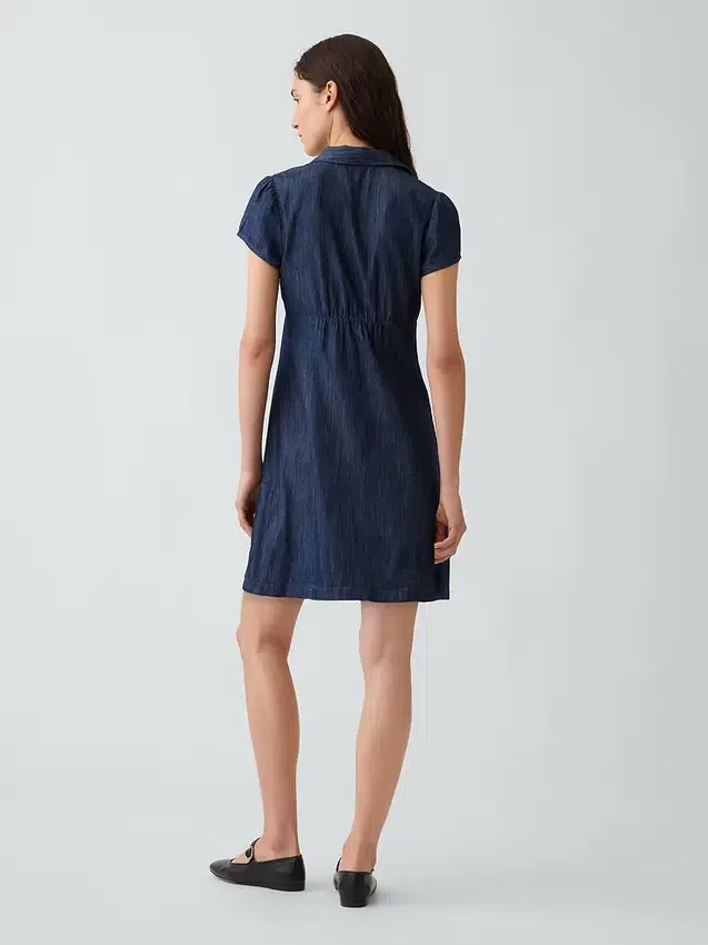 Mini-robe chemise à taille empire