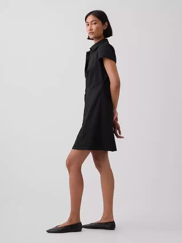 Mini-robe chemise à taille empire