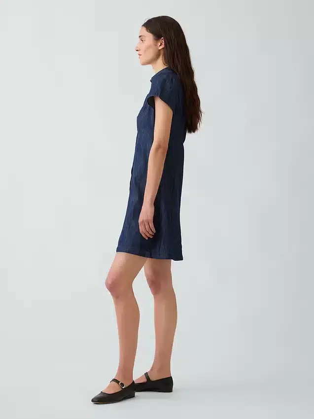 Mini-robe chemise à taille empire