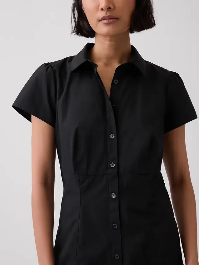 Mini-robe chemise à taille empire