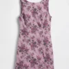 Mini-robe à col bateau et dos nu à motif floral
