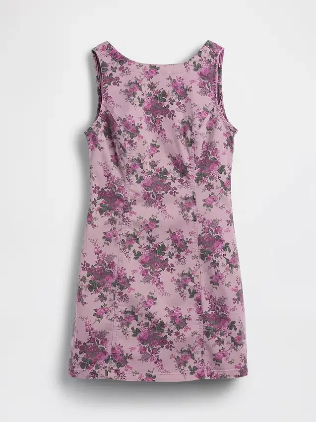 Mini-robe à col bateau et dos nu à motif floral