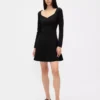 Mini-robe corset à encolure en cœur en double tricot