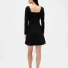 Mini-robe corset à encolure en cœur en double tricot