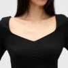 Mini-robe corset à encolure en cœur en double tricot