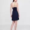 Mini-robe dos nu en mélange de lin