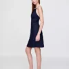 Mini-robe dos nu en mélange de lin