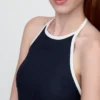 Mini-robe dos nu en mélange de lin
