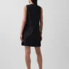 Mini-robe droite brodée en mélange de lin