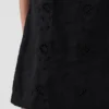 Mini-robe droite brodée en mélange de lin