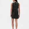 Mini-robe droite en cuir vegan