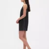 Mini-robe droite en cuir vegan
