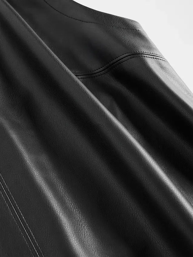 Mini-robe droite en cuir vegan