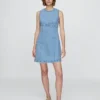 Mini-robe droite en denim