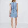 Mini-robe droite en denim