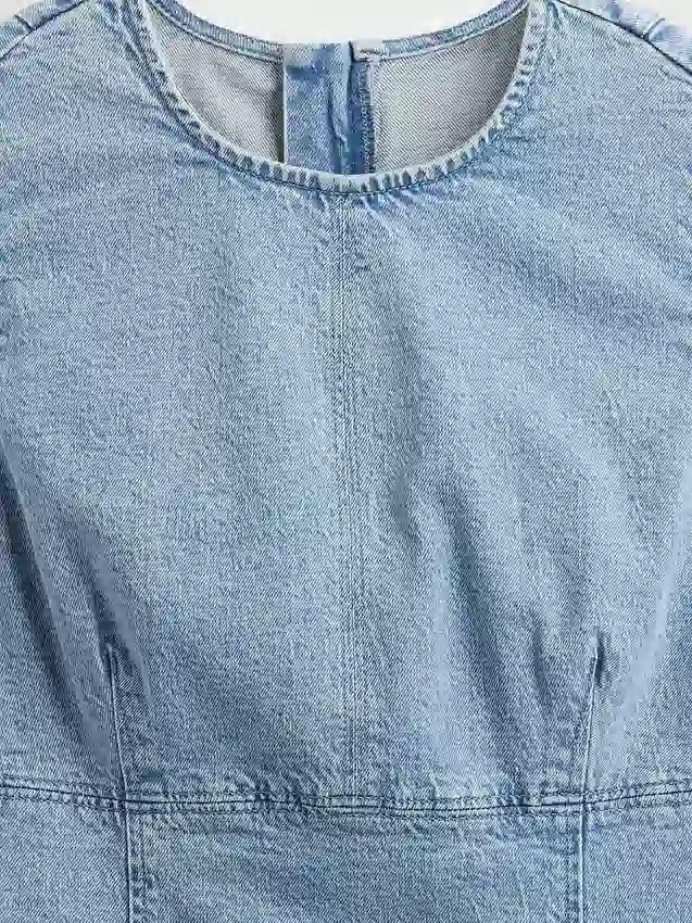 Mini-robe droite en denim