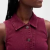 Mini-robe droite en denim à col