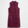 Mini-robe droite en denim à col