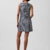 Mini-robe droite en denim vichy