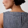 Mini-robe droite en denim vichy