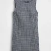 Mini-robe droite en denim vichy