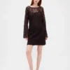 Mini-robe droite en dentelle