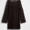 Mini-robe droite en dentelle