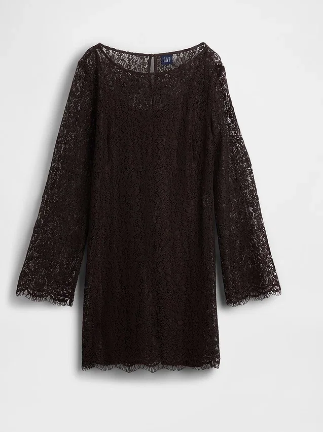 Mini-robe droite en dentelle