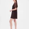 Mini-robe droite en organza transparent