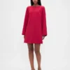 Mini-robe droite à encolure bateau