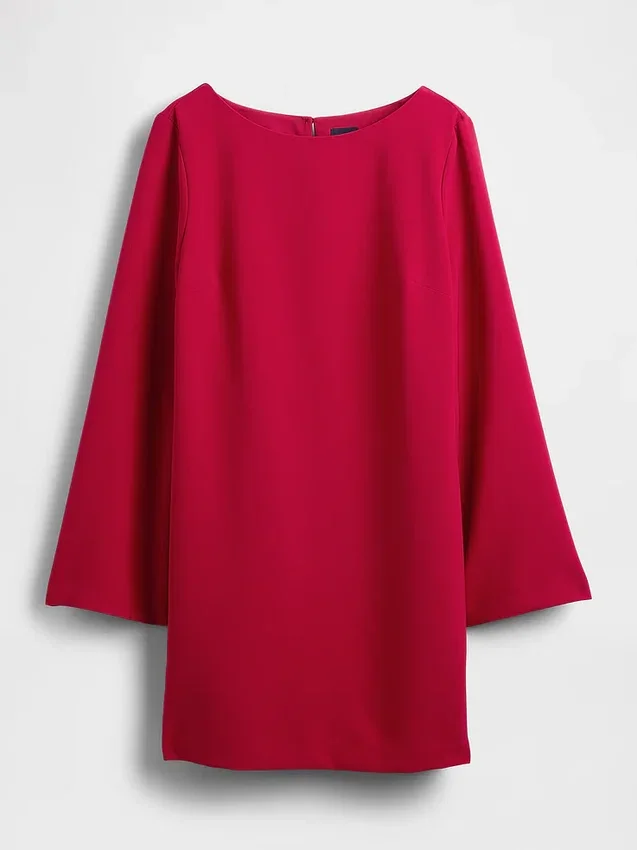 Mini-robe droite à encolure bateau