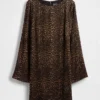 Mini-robe droite à encolure bateau