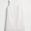 Mini-robe droite à ourlet ajouré