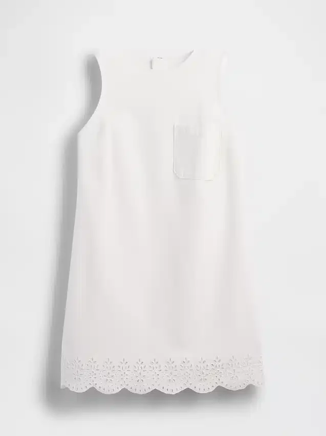 Mini-robe droite à ourlet ajouré