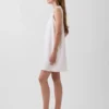 Mini-robe à empiècement en crochet en mélange de lin