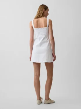 Mini-robe à empiècements en denim