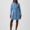Mini-robe en denim à boutonnage