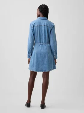 Mini-robe en denim à boutonnage