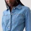 Mini-robe en denim à boutonnage