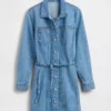 Mini-robe en denim à boutonnage