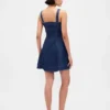 Mini-robe en denim à fermeture éclair sur le devant