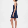 Mini-robe en denim à fermeture éclair sur le devant