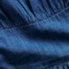 Mini-robe en denim à manches bouffantes pour enfants