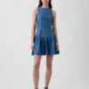 Mini-robe en denim à taille basse
