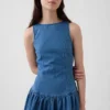Mini-robe en denim à taille basse