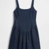 Mini-robe en denim à taille basse